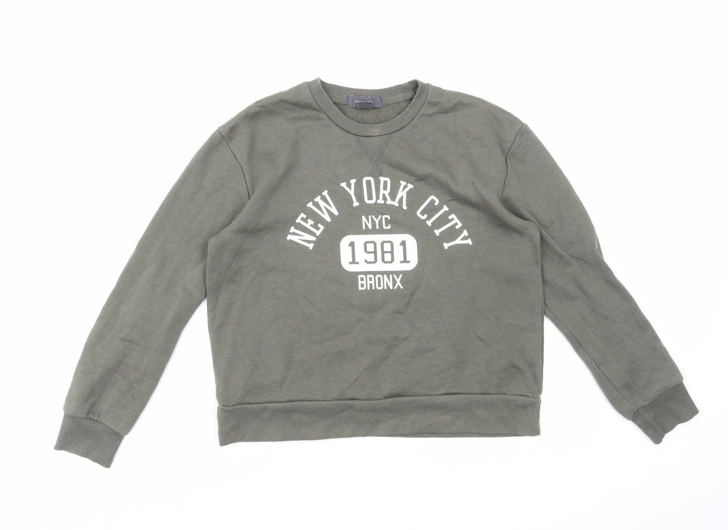Primark Womens Green Cotton Pullover Sweatshirt Size 2XS Pullover