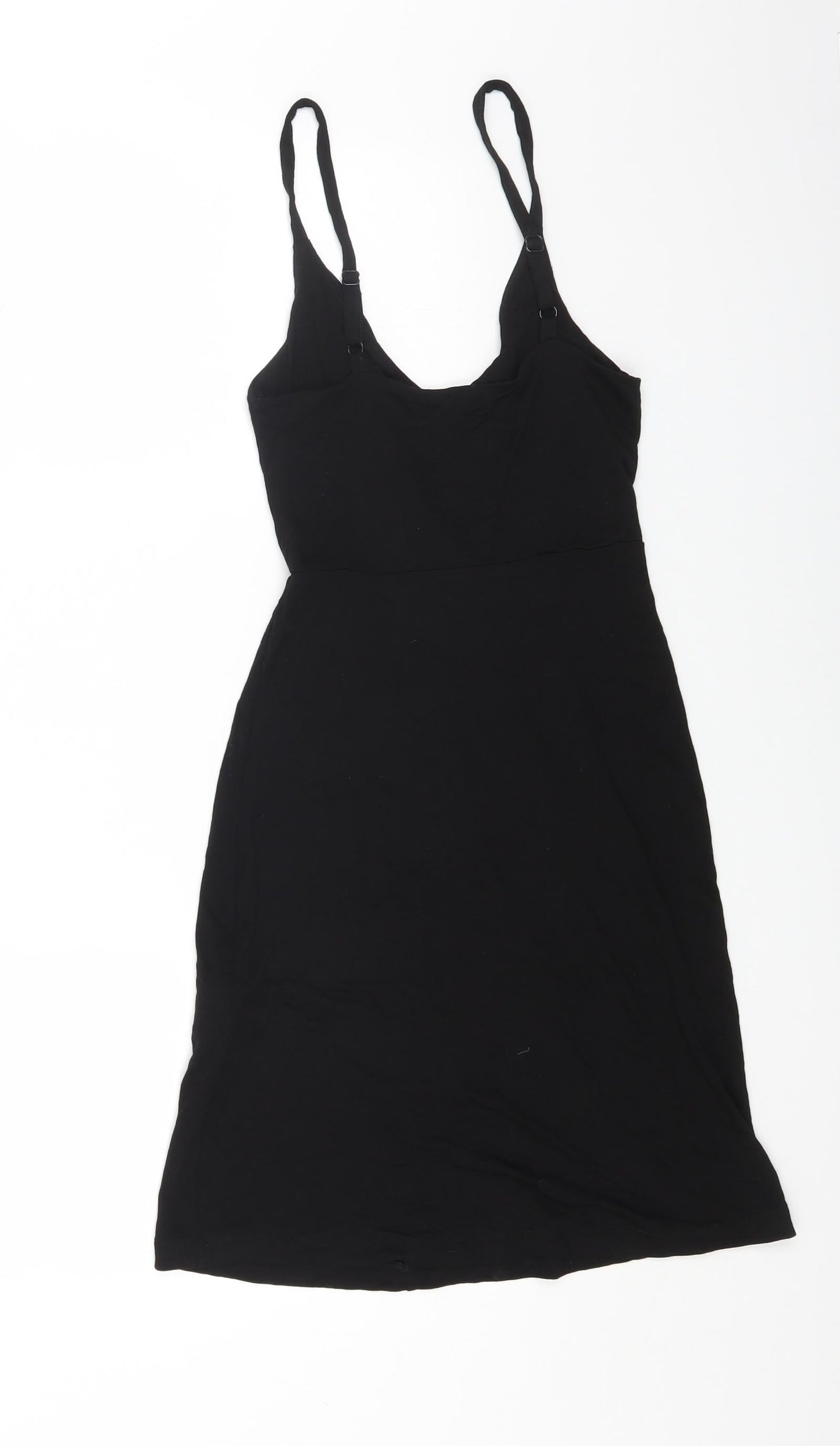 H&M Womens Black Cotton Slip Dress Size XS V-Neck Pullover