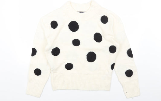 Marks and Spencer Womens Multicoloured Round Neck Polka Dot Acrylic Pullover Jumper Size S