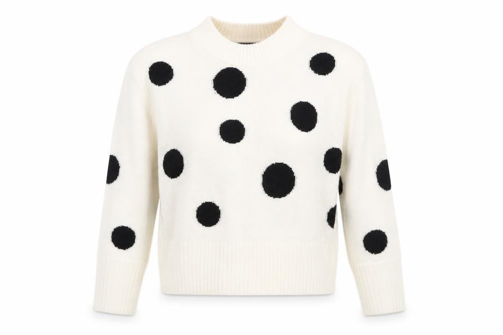 Marks & Spencer Womens Multicoloured Round Neck Polka Dot Acrylic Pullover Jumper Size S