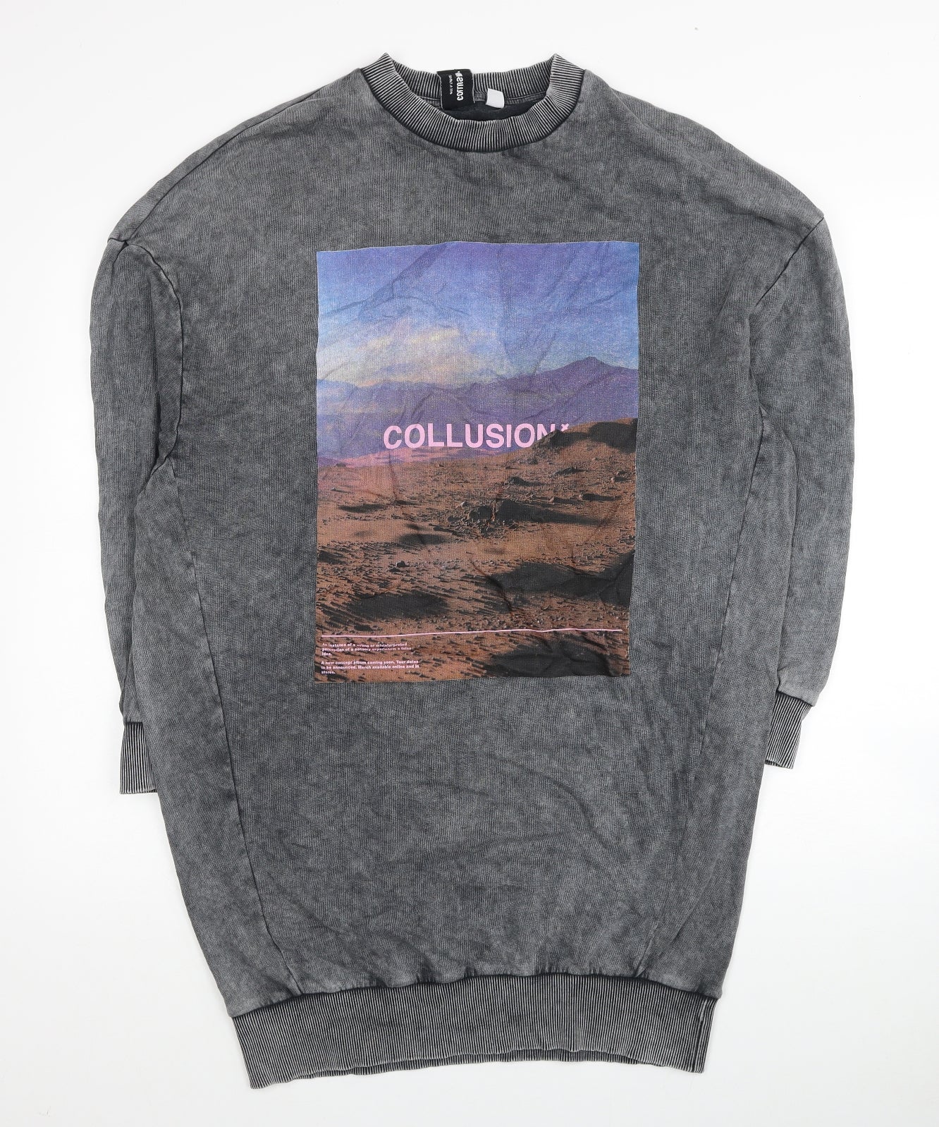 COLLUSION Womens Grey Cotton Pullover Sweatshirt Size 8 Pullover