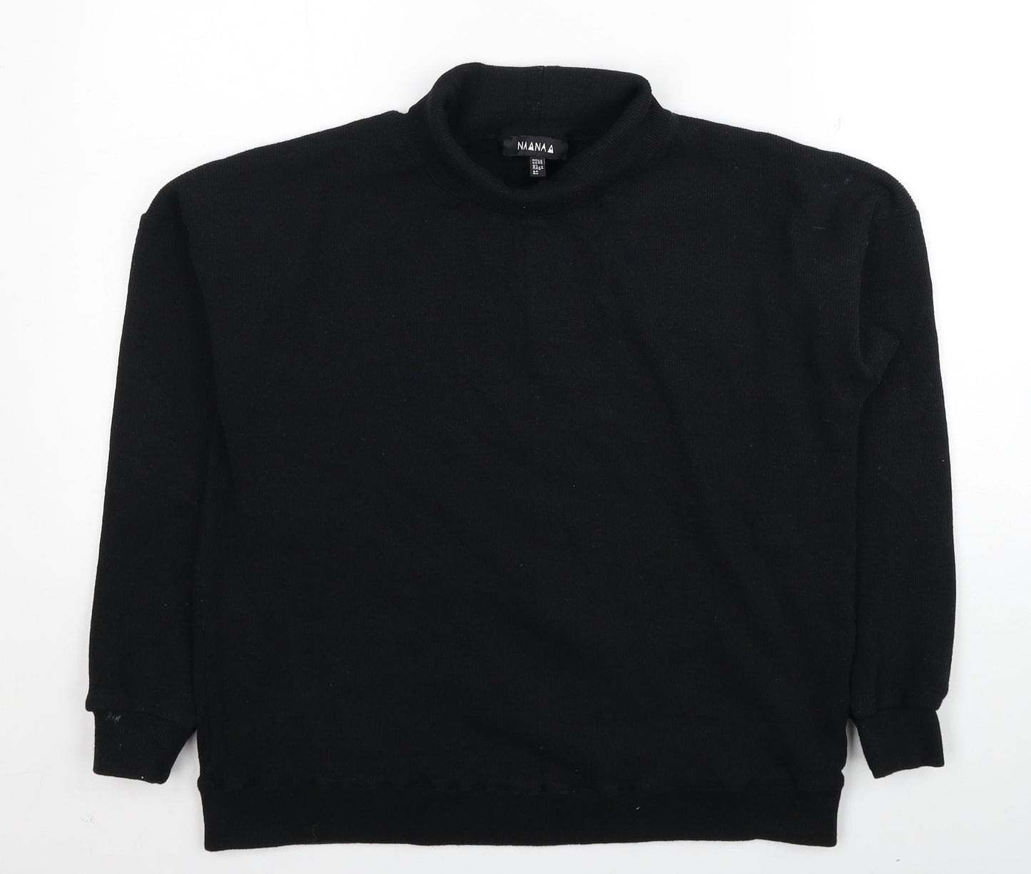 Nanaa Womens Black Cotton Pullover Sweatshirt Size 14 Pullover
