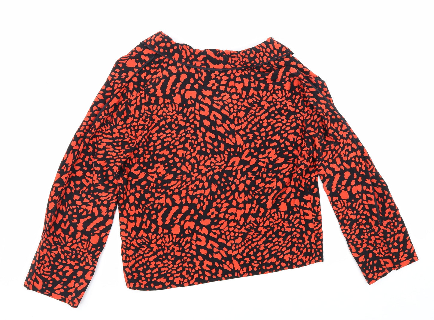 Topshop Womens Red Animal Print 100% Viscose Jacket Suit Jacket Size 10