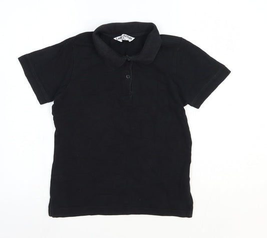 Preworn Womens Black Cotton Basic Polo Size M Collared