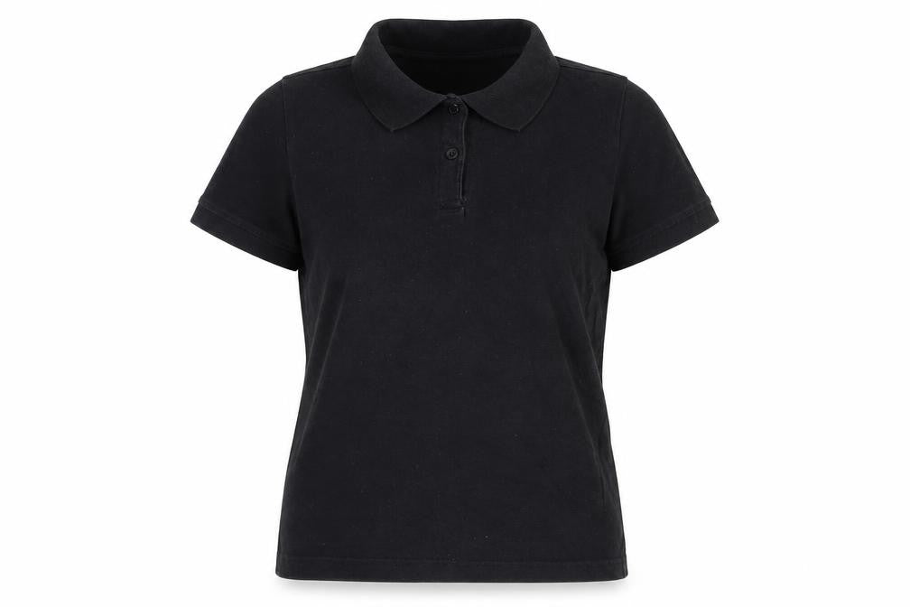 Preworn Womens Black Cotton Basic Polo Size M Collared