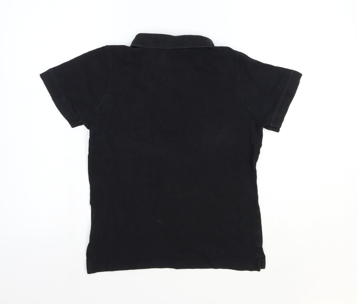 Preworn Womens Black Cotton Basic Polo Size M Collared