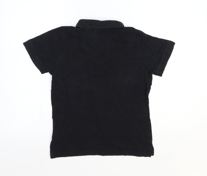 Preworn Womens Black Cotton Basic Polo Size M Collared
