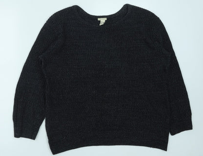 Forever 21 Womens Black Round Neck Polyester Pullover Jumper Size L