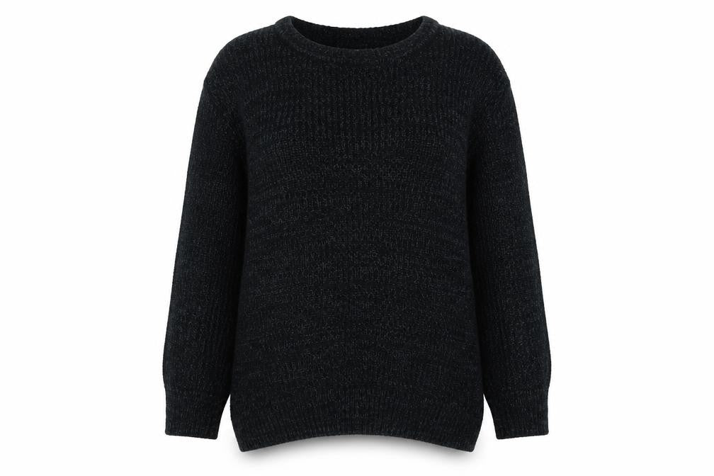 FOREVER 21 Womens Black Round Neck Polyester Pullover Jumper Size L