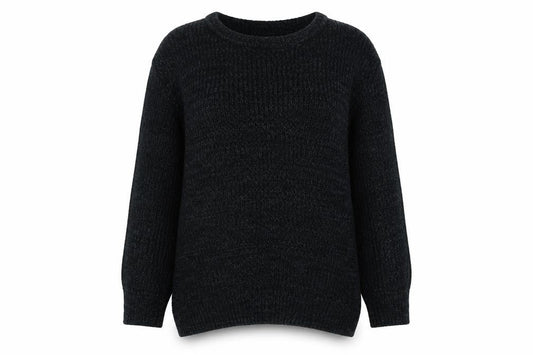 Forever 21 Womens Black Round Neck Polyester Pullover Jumper Size L
