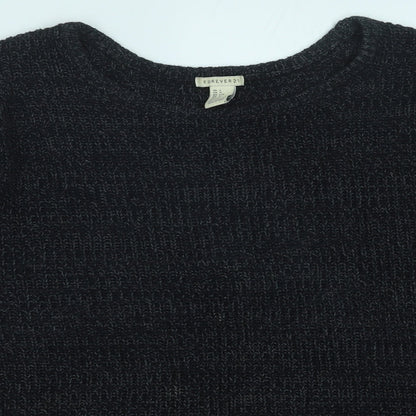 Forever 21 Womens Black Round Neck Polyester Pullover Jumper Size L