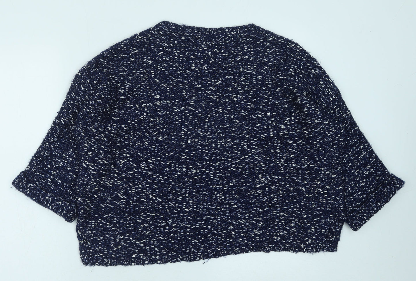 Marks and Spencer Womens Blue Round Neck Cotton Pullover Jumper Size M