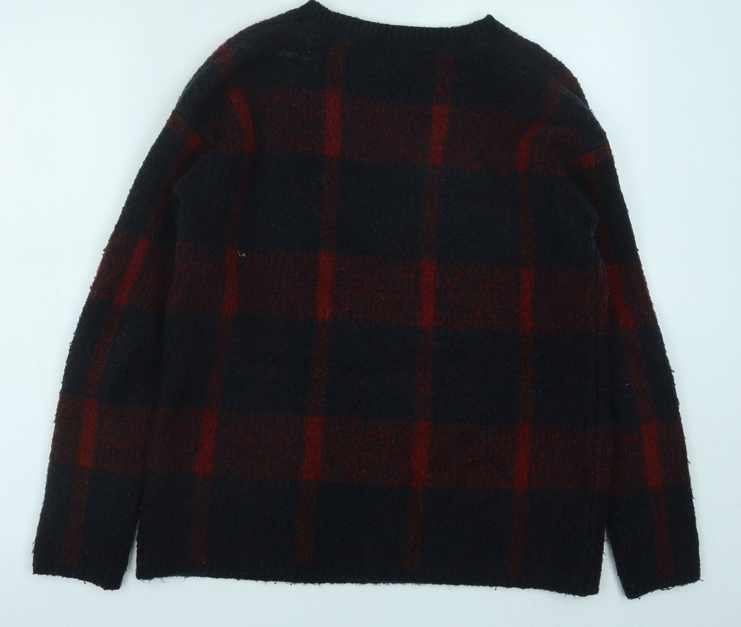 Atmosphere Womens Red Round Neck Geometric Acrylic Pullover Jumper Size 10