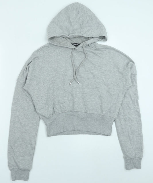 PRETTYLITTLETHING Womens Grey Cotton Pullover Hoodie Size S Pullover
