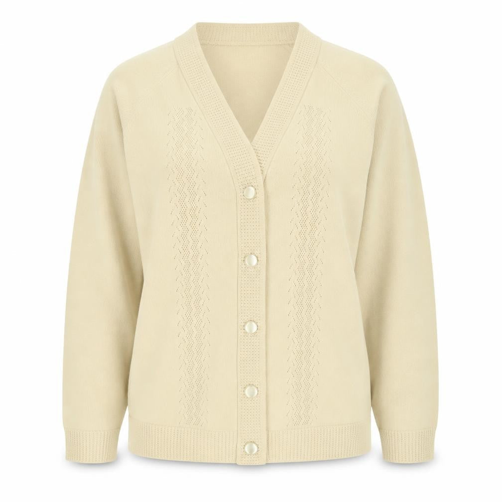 Marks & Spencer Womens Yellow V-Neck Polyester Cardigan Jumper Size 18