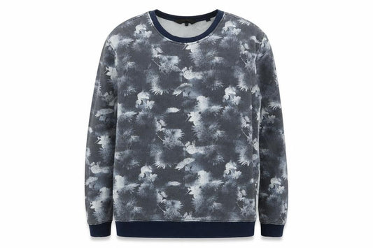 !Solid Womens Blue Geometric Polyester Pullover Sweatshirt Size S Pullover