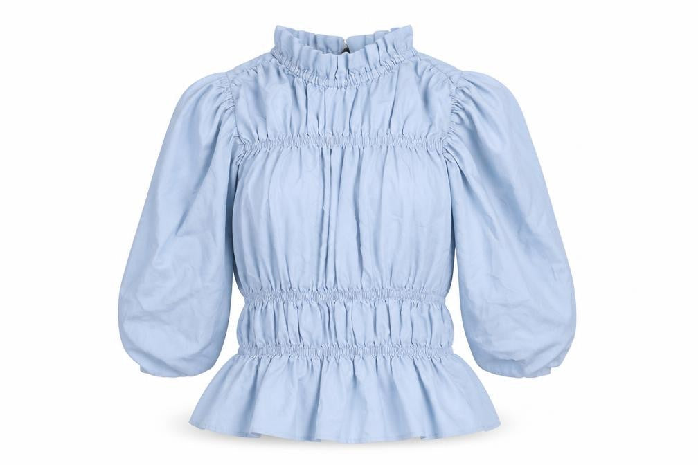 Vera Moda Womens Blue Viscose Basic Blouse Size XS Mock Neck