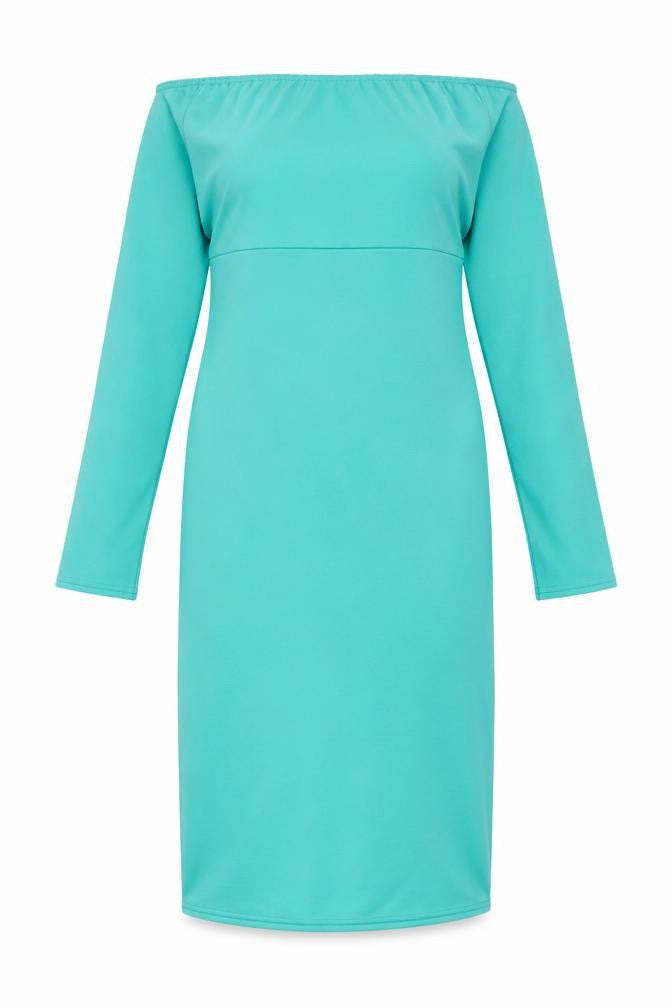 Quiz Womens Green Polyester Sheath Size 12 Off the Shoulder Snap
