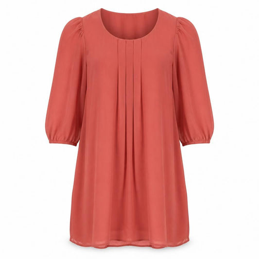 New Look Womens Red Viscose Trapeze & Swing Size 10 Boat Neck Pullover
