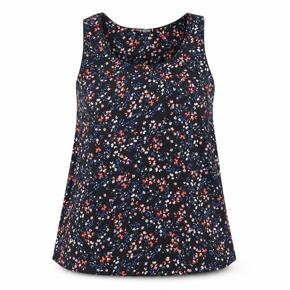 Collections Womens Multicoloured Floral Polyester Basic Tank Size M Scoop Neck