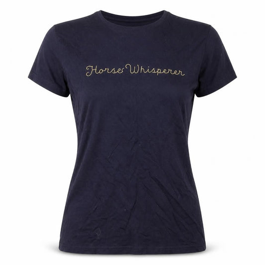 Mia Suki Womens Blue Polyester Basic T-Shirt Size M Round Neck