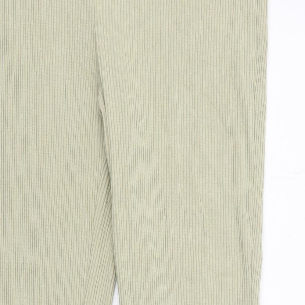 H&M Womens Green Polyester Trousers Size L Regular