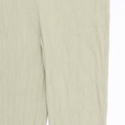 H&M Womens Green Polyester Trousers Size L Regular