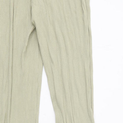 H&M Womens Green Polyester Trousers Size L Regular