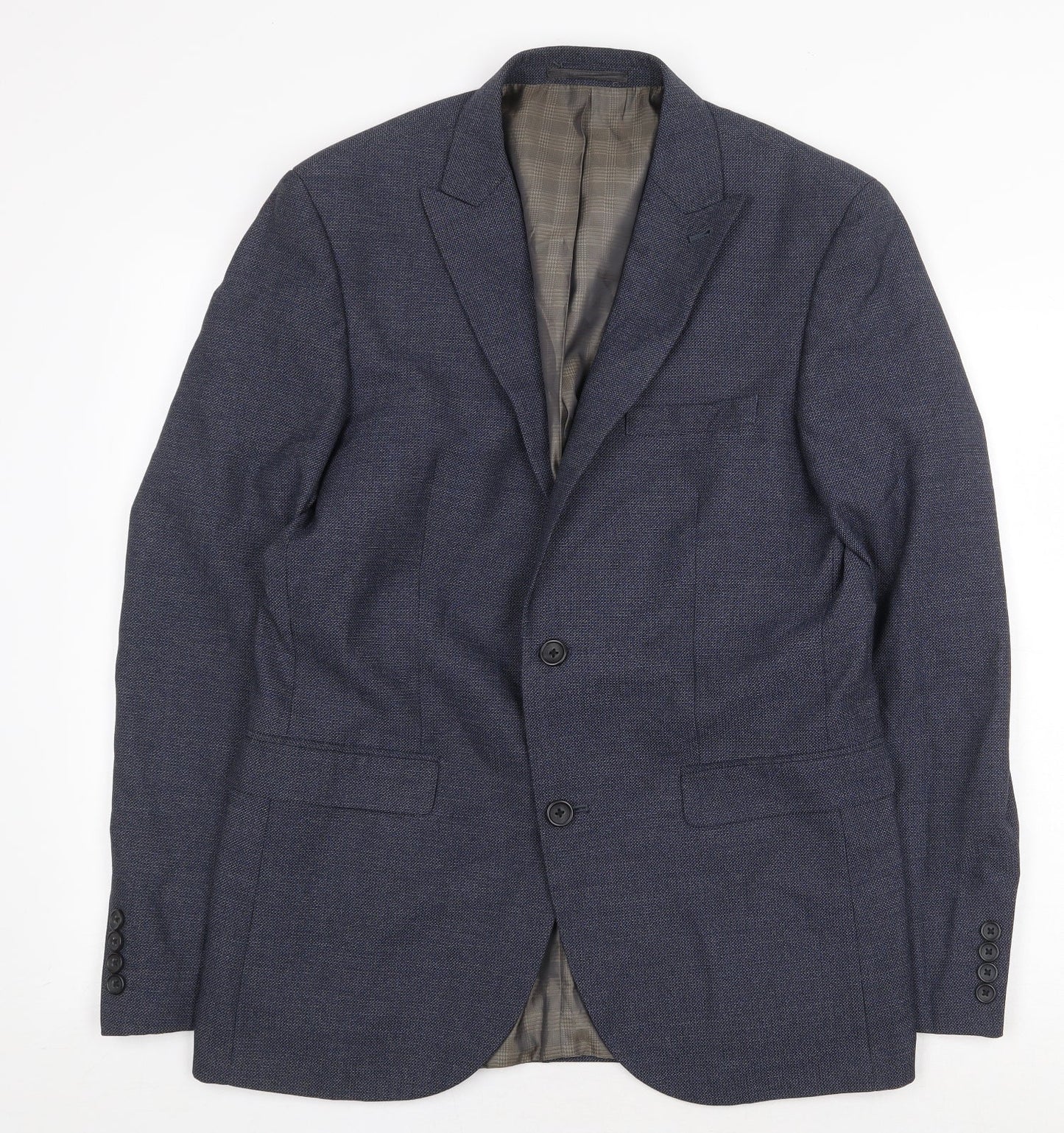 NEXT Mens Blue Polyester Jacket Blazer Size 38