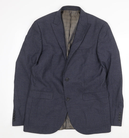 NEXT Mens Blue Polyester Jacket Blazer Size 38