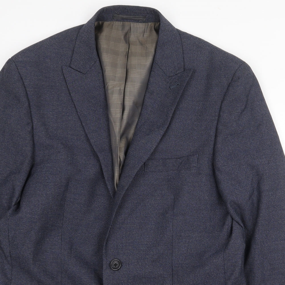 NEXT Mens Blue Polyester Jacket Blazer Size 38