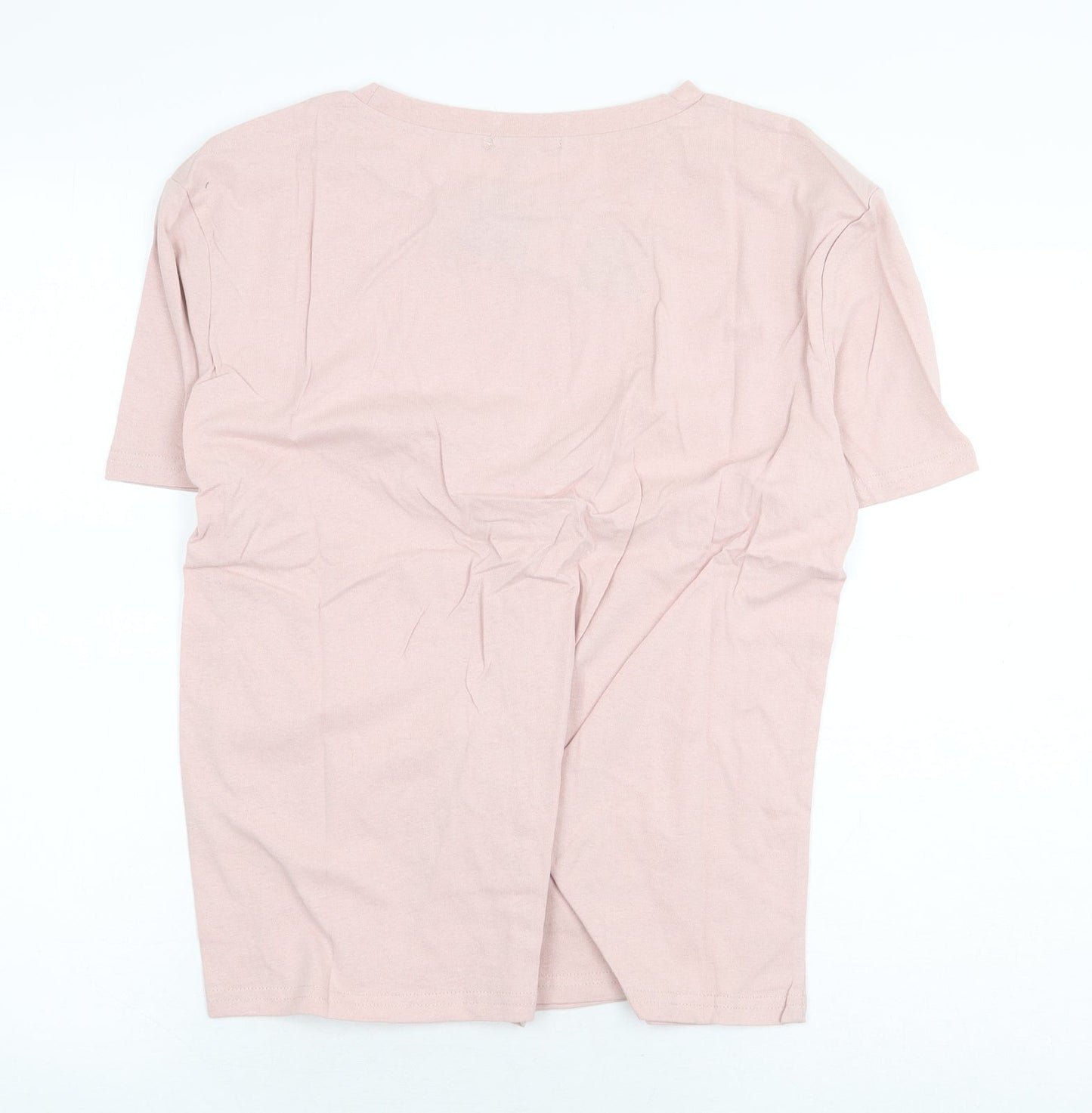 Eight Paris Womens Pink 100% Cotton Basic T-Shirt Size L Round Neck