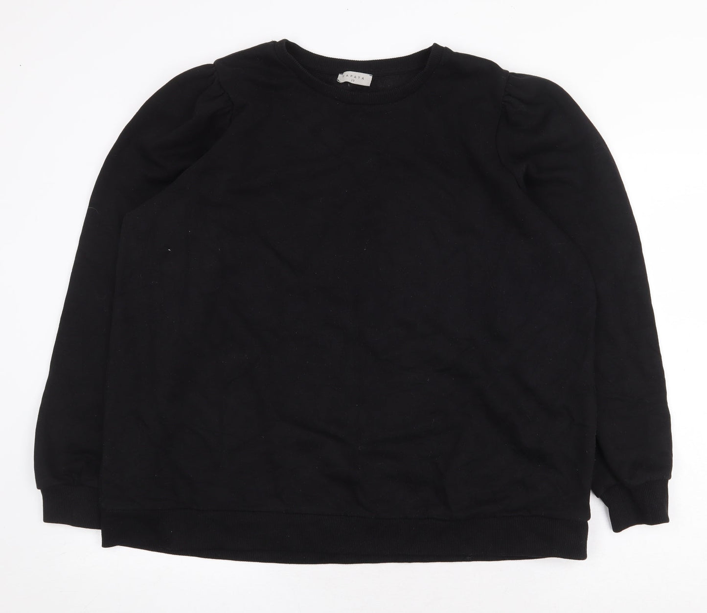 Papaya Womens Black Polyester Pullover Sweatshirt Size 20 Pullover