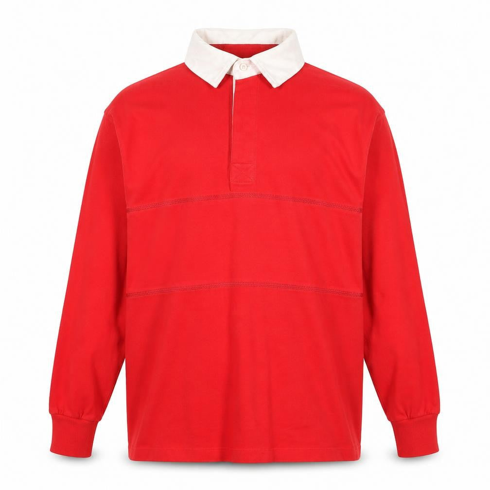 Preworn Boys Red Acrylic Basic Polo Size L Round Neck Button
