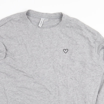 H&M Womens Grey Cotton Pullover Sweatshirt Size M Pullover - Heart