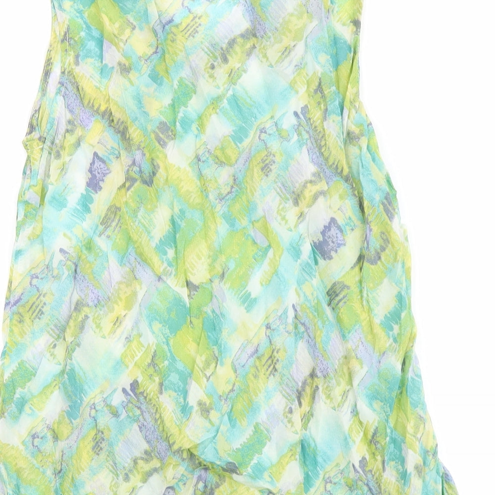 Click Womens Multicoloured Geometric Cupro Basic Tank Size M V-Neck