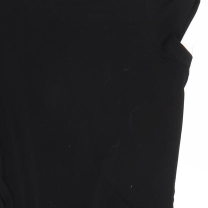 Next Womens Black Polyester Mini Size 10 Boat Neck Button