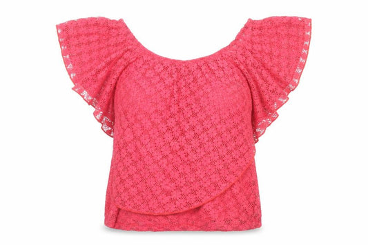 River Island Womens Red Nylon Basic Blouse Size 10 Off the Shoulder