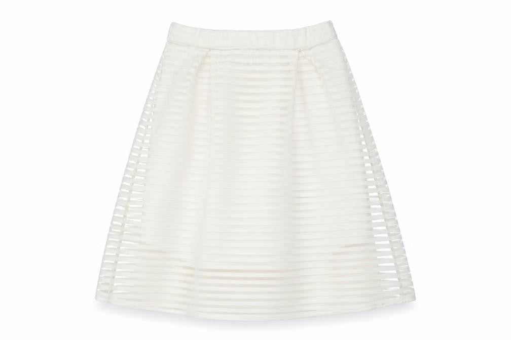Edge Womens White Polyester Skater Skirt Size 8