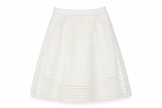 Edge Womens White Polyester Skater Skirt Size 8