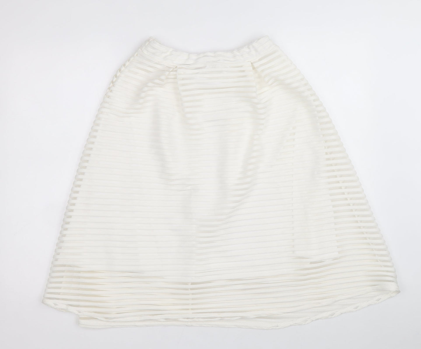 Edge Womens White Polyester Skater Skirt Size 8