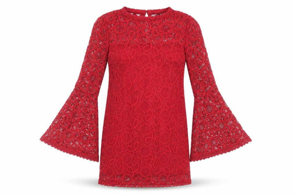 Missguided Womens Red Polyester Mini Size 6 Roll Neck Button - Voluminous Sleeves