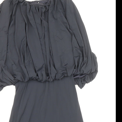 Zara Womens Blue Polyamide Mini Size S Boat Neck Zip