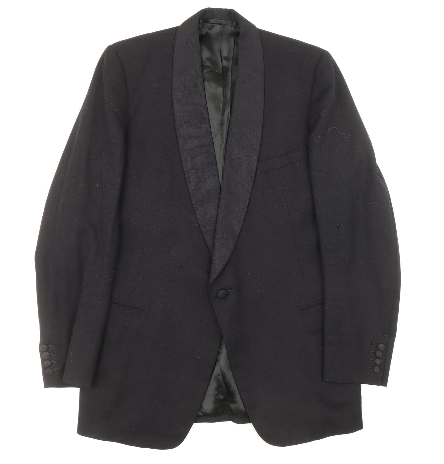 Preworn Mens Blue Polyester Jacket Suit Jacket Size 36