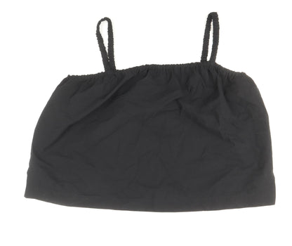 Marks & Spencer Womens Black Cotton Basic Tank Size 24 Square Neck