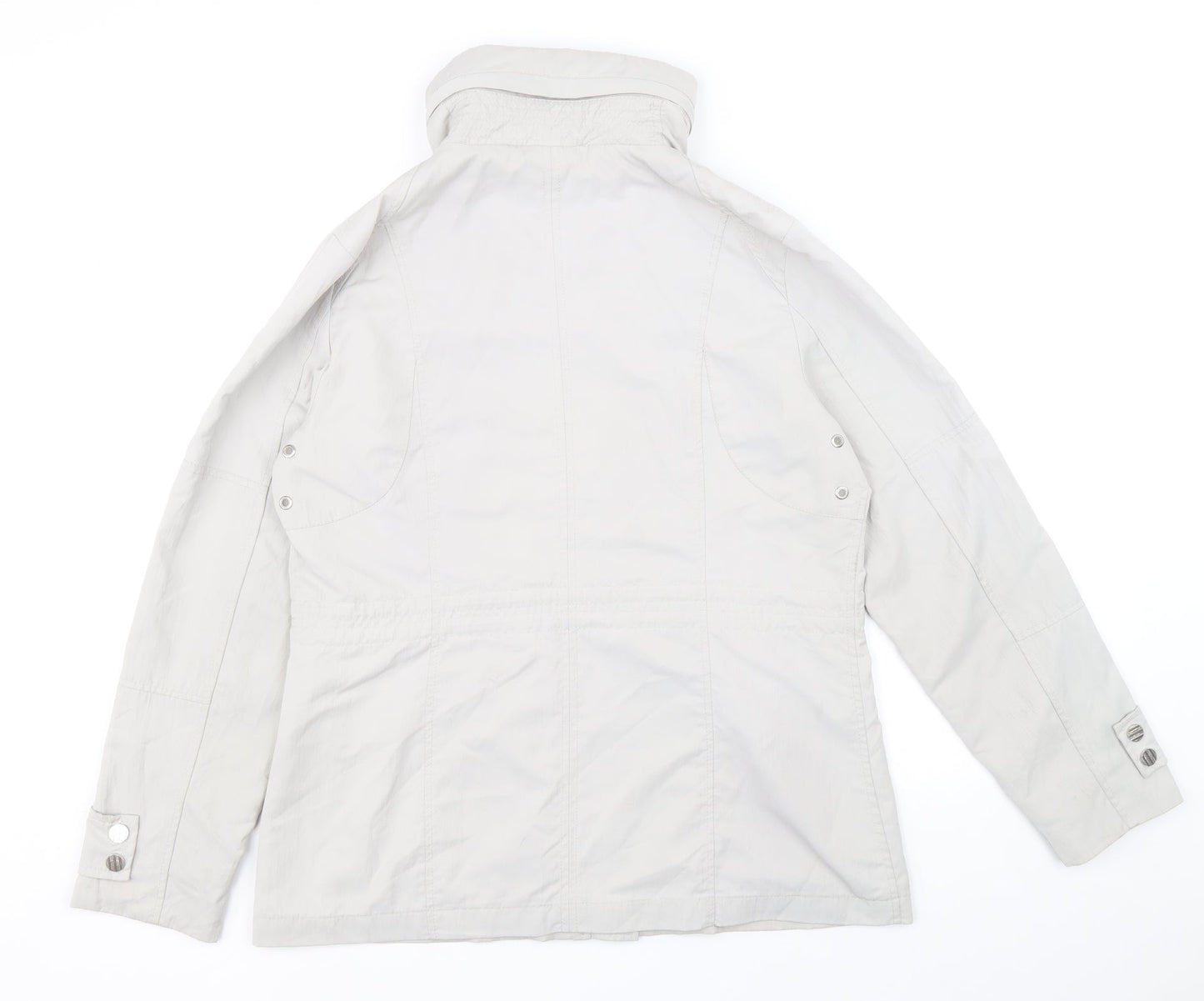 David Barry Womens Grey Rain Coat Coat Size 12 Zip