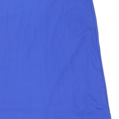 SHEIN Womens Blue Geometric Polyester A-Line Size 6 V-Neck Pullover