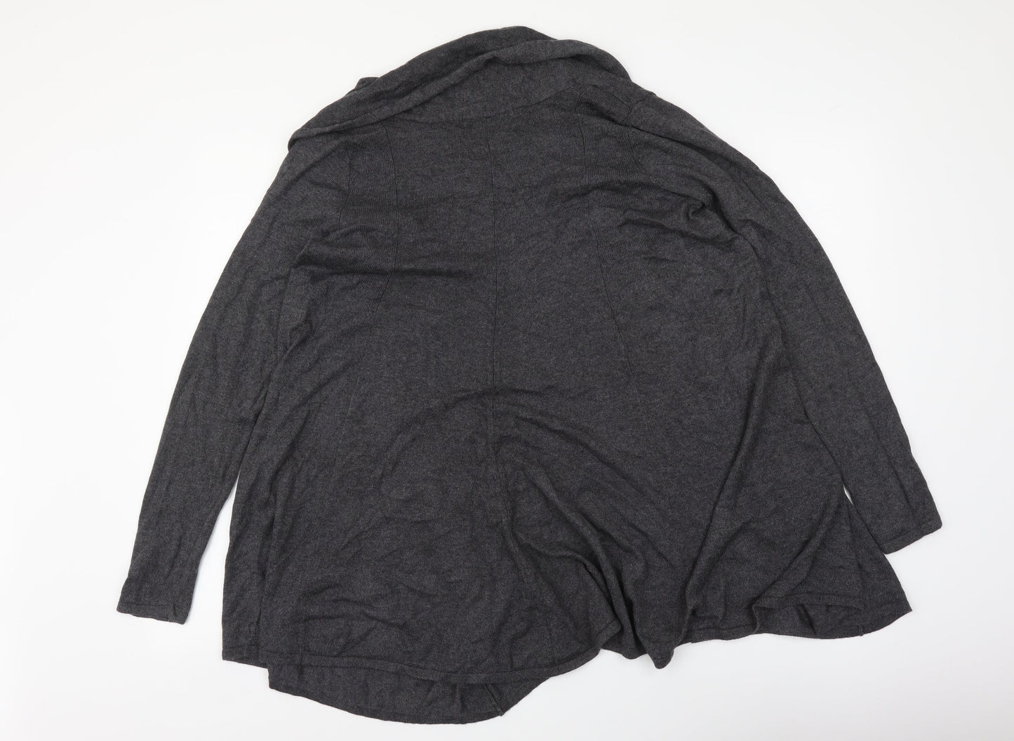 Marks and Spencer Womens Grey V-Neck Viscose Cardigan Jumper Size 8