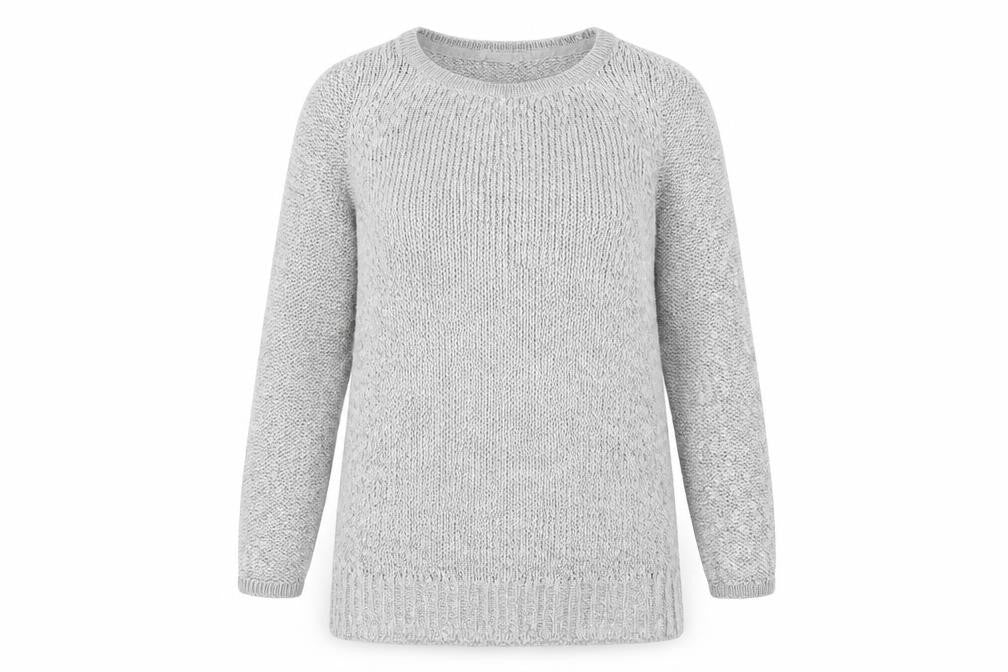 H&M Womens Grey Round Neck Acrylic Pullover Jumper Size XS