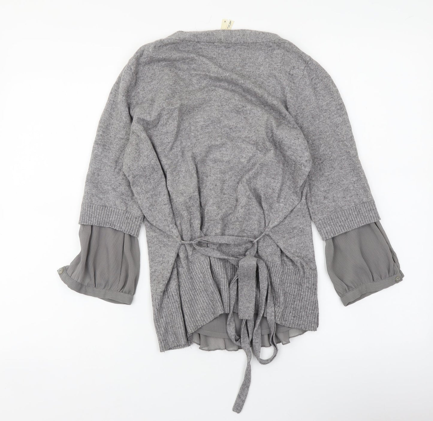 NEXT Womens Grey Scoop Neck Cotton Pullover Jumper Size 8
